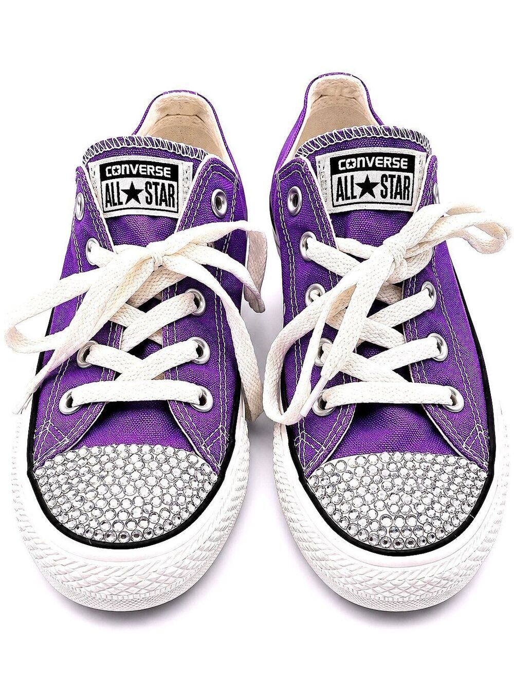 Converse Chuck Taylor All Star Purple Rhinestone Crystal Toe Womens Size 6